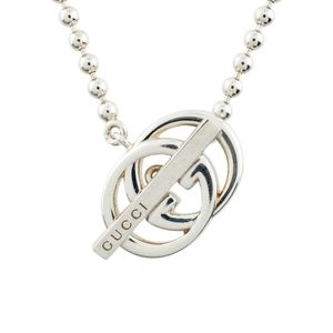 GUCCI 925 silver double gg toggle necklace "Britt"